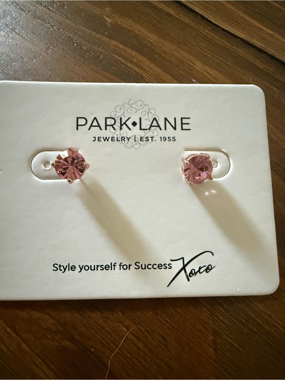 Park Lane 3 carat impressions earrings pink stud gold